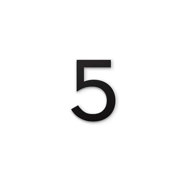 POST & PORCH 4 in. Magnetic Numbers - Black Number 5