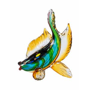 11.5 in. Tall Bavaro Fish Handcrafted Murano-Style Art Glass Figurine