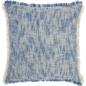Jordan Blue Abstract Cotton 20 in. X 20 in. Throw Pillow