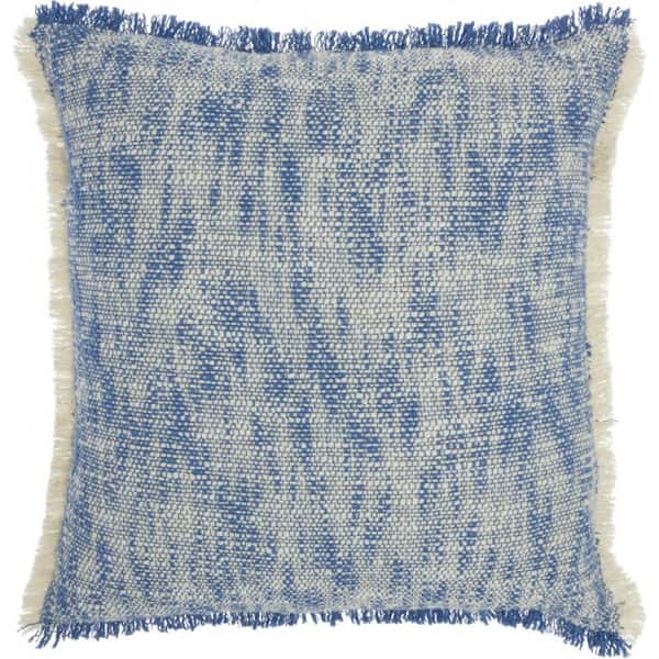 HomeRoots Jordan Blue Abstract Cotton 20 in. X 20 in. Throw Pillow