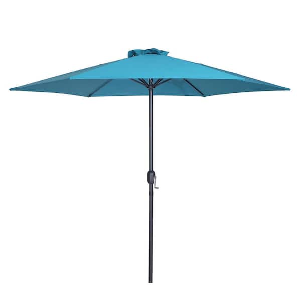 Bliss 9 ft. Steel Market Patio Umbrella in Blue