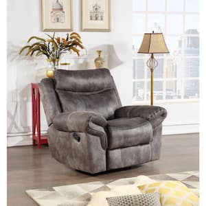 Nashville Upholstered Gray Glider Recliner Grey