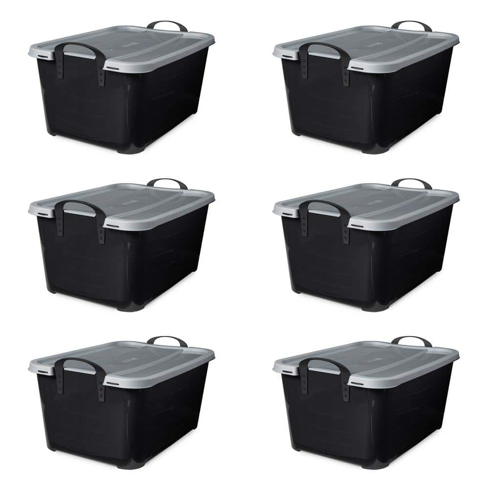 Life Story 55 Qt Stackable Home Organization Lidded Storage Container in  Black, (6 Pack) x CS-50BS The Home Depot