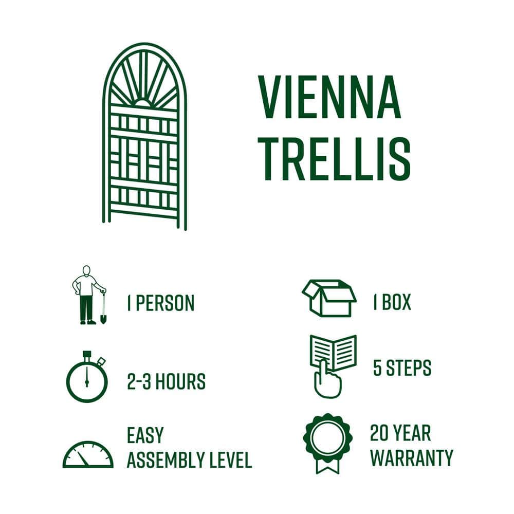 Vienna 49" x 84" White Vinyl Garden Trellis