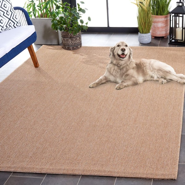 SAFAVIEH Sisal All-Weather Natural 5 ft. x 8 ft. Solid Abstract