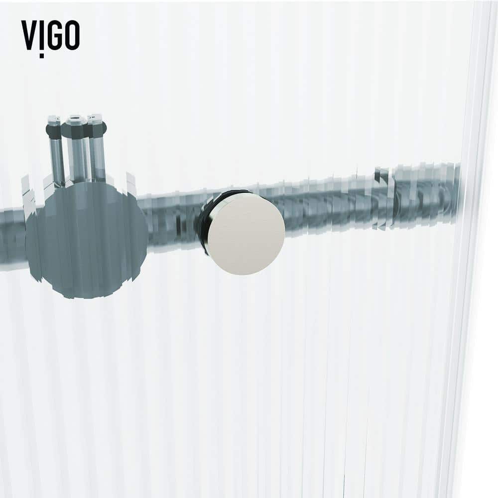 Elan Frameless Sliding Tub Door in Stainless Steel with Fluted Glass