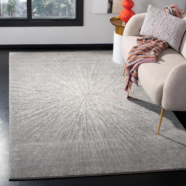 Evoke Dark Gray/Ivory 7 ft. x 9 ft. Geometric Area Rug