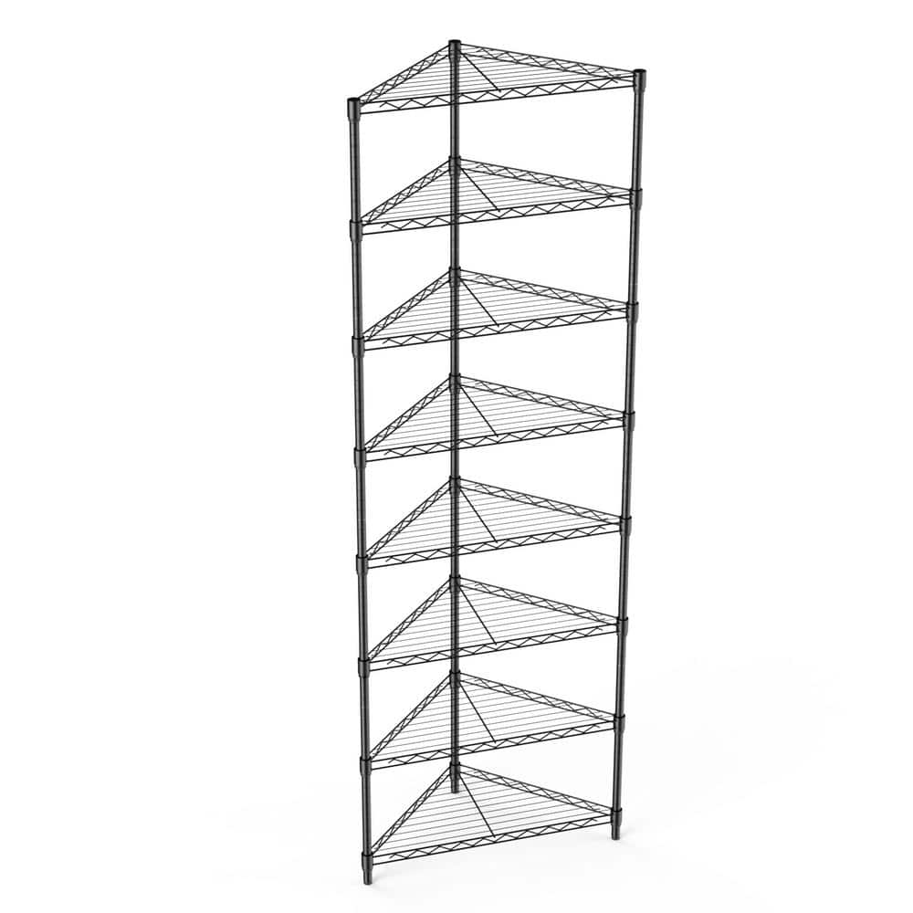 Tileon 8 Tier Triangles Corners Wire Shelving Unit, Height Adjustable ...