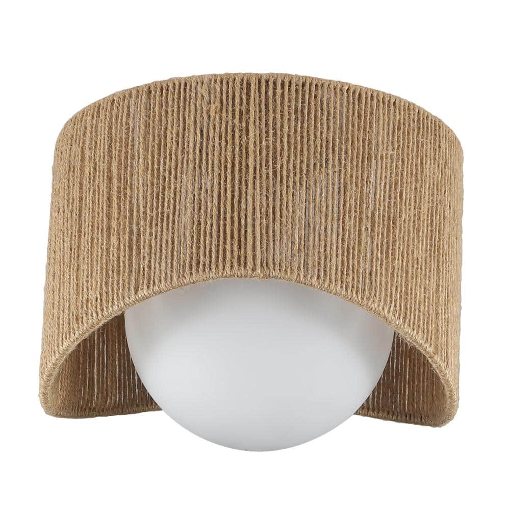 Boho 1-light Black Woven Rattan Semi-Flush Mount Ceiling Light with Opal Glass Shade price history on PriceWatchPro