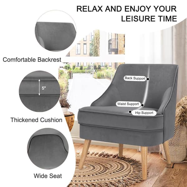 Single Sofa Chair with Extra-Thick Padded Backrest - Costway