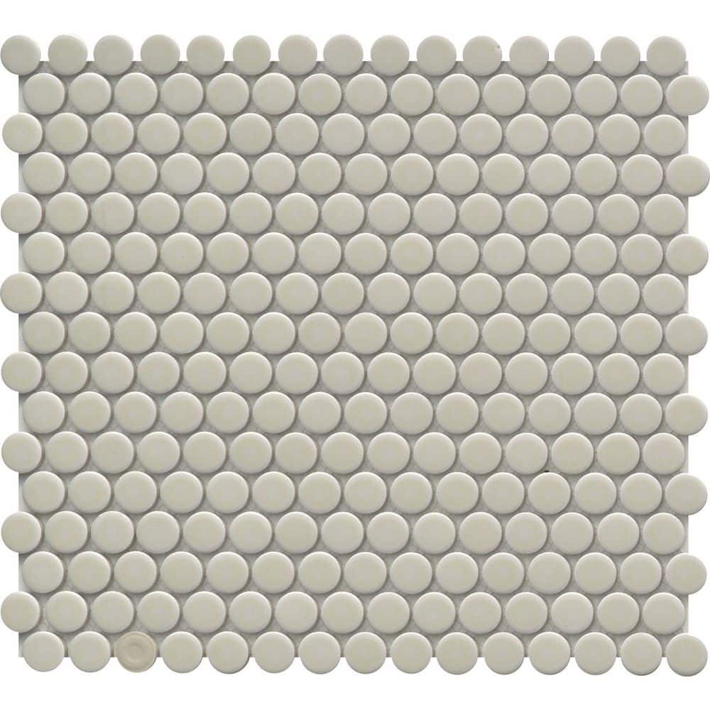 Savvy Oat 11 in. x 12 in. Penny Glossy Porcelain Mosaic Floor and Wall Tile (0.974 sq. ft./Case, 1 pc) price history on PriceWatchPro