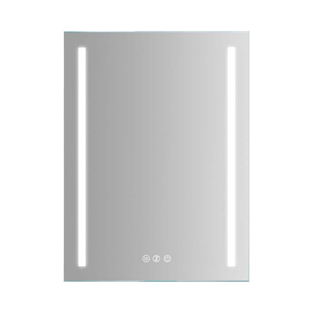 Modern 24 in. W x 32 in. H Large Lighted Rectangular Frameless Wall Mount A
