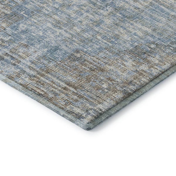 Mayfield Premium Machine Washable Abstract AMF1996 Denim 5 ft. x 7 ft. 6 in. Area Rug