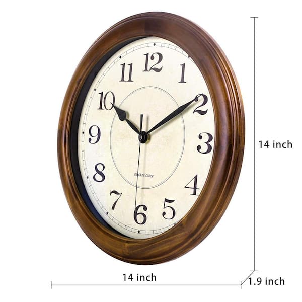 Basic Black Silent Non Ticking Battery Operated Quartz Round Big Rustic  Large Roman Numeral Wall Clock 8XXQ4N63ZA1 - The Home Depot