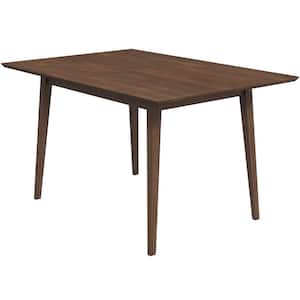 Imani 47 in. Mid Century Modern Style Solid Wood Walnut Brown Frame and Top Rectangular Dining Table (Seats 4)