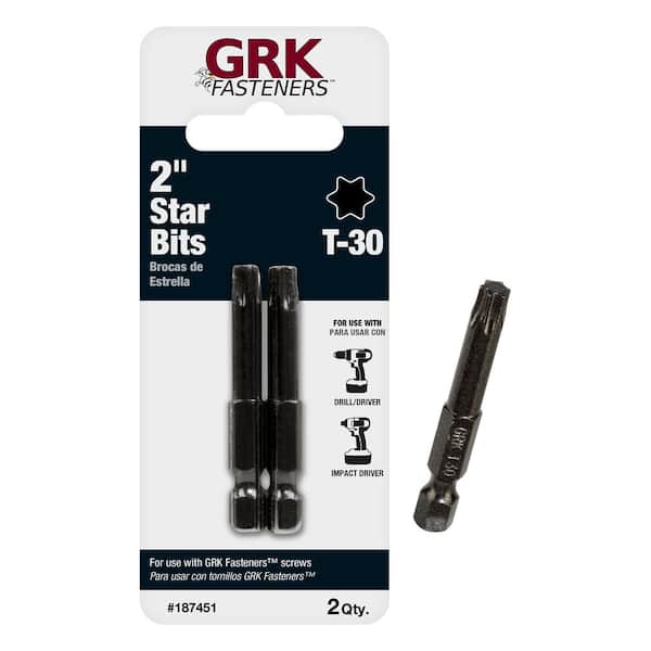 GRK Fasteners T-30 2 in. Steel Star Bits (2-Per Pack)