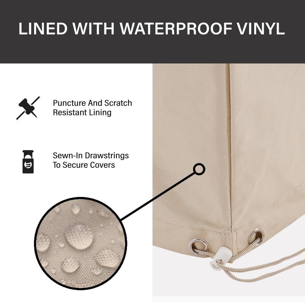 Tan Heavy-Duty Vinyl 7-Piece Outdoor Furniture Cover Set