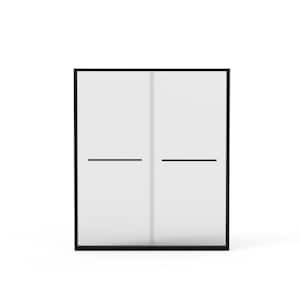 56-60 in. W x 70 in. H Sliding Framed Shower Door in Matte Black with 5/16 in. (8 mm) Clear Glass