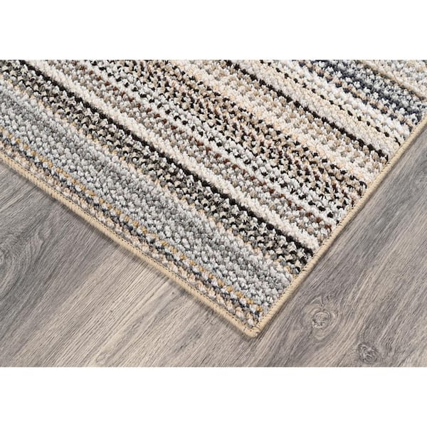 Carnival Stripe Random EarthTone 6 ft. x 9 ft. Area Rug