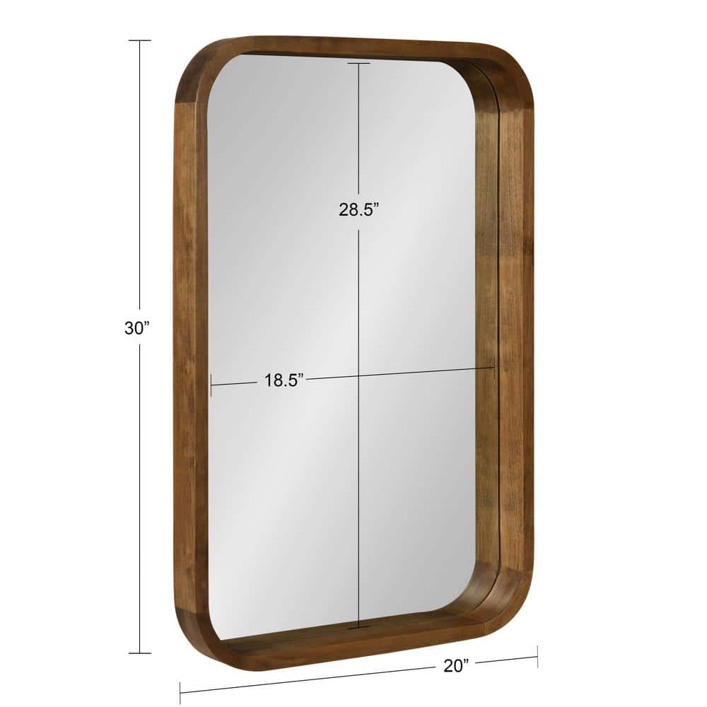 Rustic Brown Solid Poplar Wood 20"x30" Bathroom Vanity Mirror