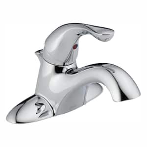 Classic 4 in. Centerset Single-Handle Bathroom Faucet with Metal Drain Assembly in Chrome