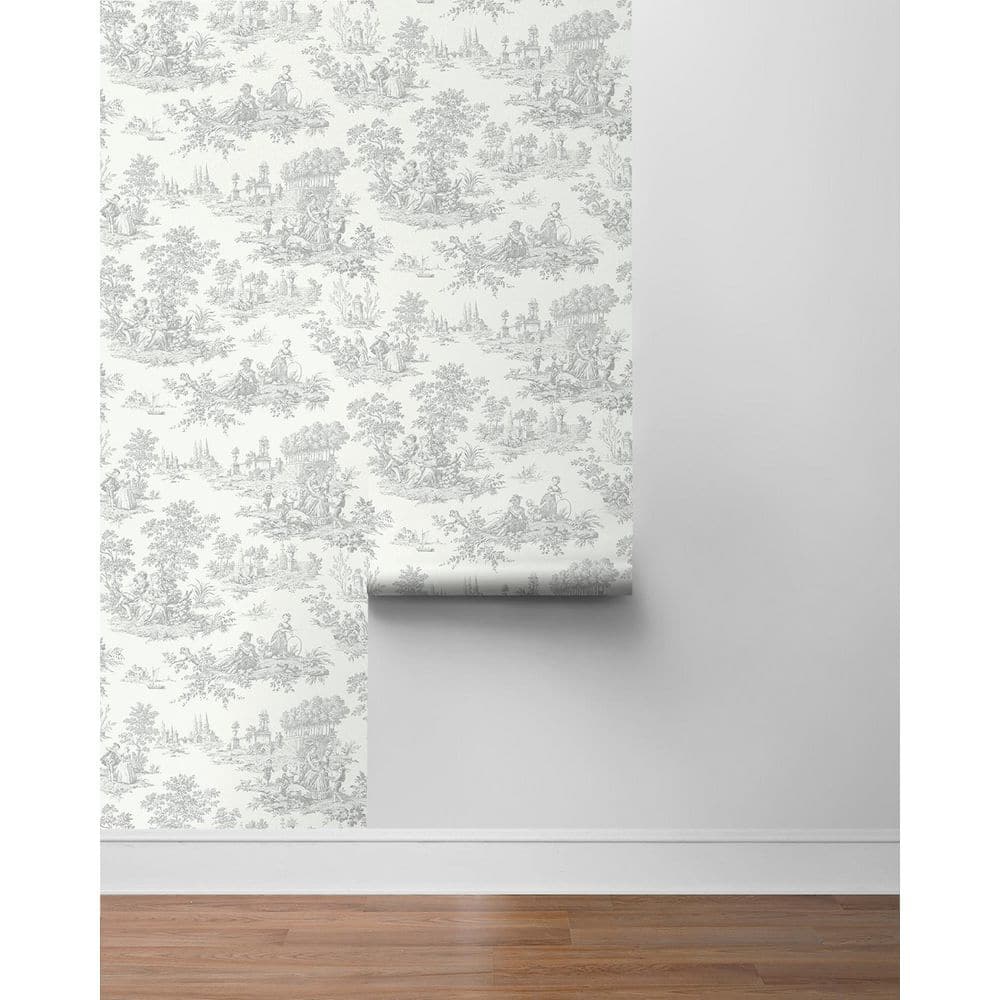 Argos Grey Chateau Toile Vinyl Peel and Stick Wallpaper