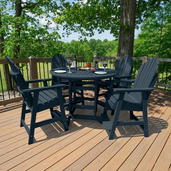 Highwood 5-Piece Hamilton Federal BlueRound Counter Dining Set