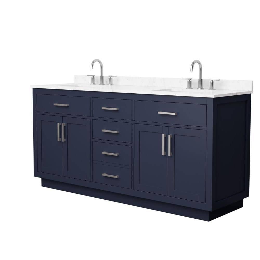Beckett TK 72 in. Double Freestanding Dark Blue Bath Vanity with Top price history on PriceWatchPro