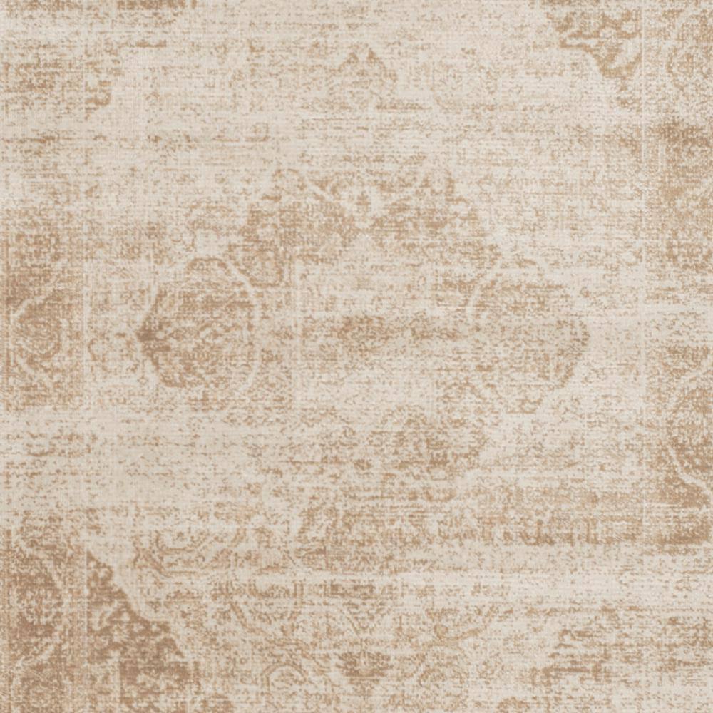 Vintage Stone and Beige Wool Viscose Runner Rug