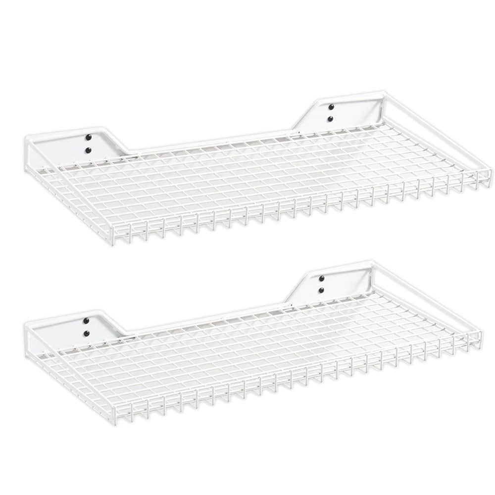 3.94 in. W x 24.41 in. D White Heavy Duty Decorative Wall Shelf