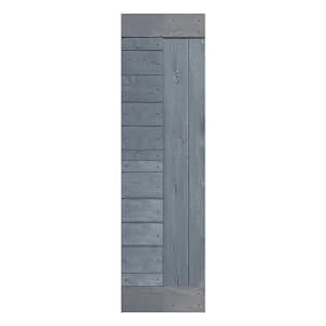 L Series 24 in. x 84 in. Dark Gray Finished Solid Wood Barn Door Slab - Hardware Kit Not Included
