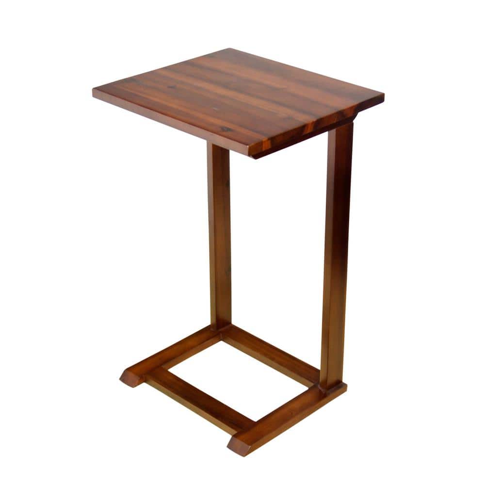 Solid Acacia Dark Mahogany C-Table with Clear Lacquer Finish