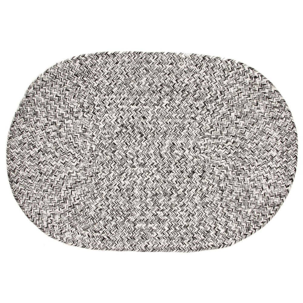 Super Area Rugs Braided Farmhouse Black 3 ft. x 5 ft. Oval Cotton Area Rug  SAR-RST01A-BLACK-3X5 - The Home Depot