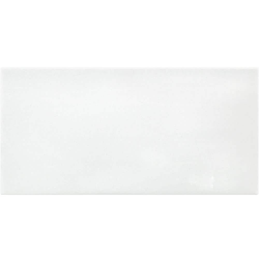 Lucid White 6" x 12" Polished Marble Nanoglass Subway Tile