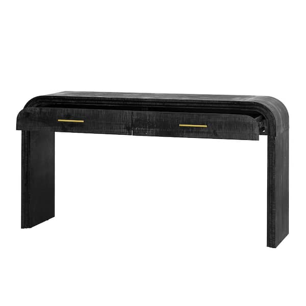 59.05 in. W x 15.7 in. D x 31.75 in. H Bathroom Black Linen Cabinet