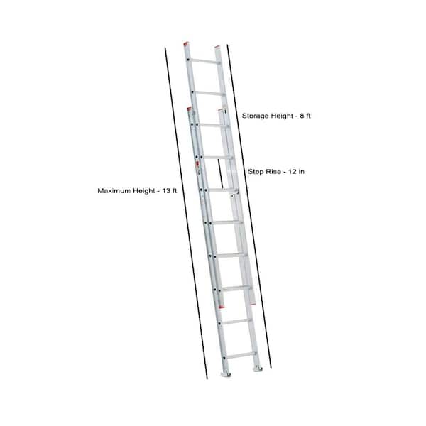 Louisville Ladder 16 ft. Aluminum Extension Ladder with 200 lbs. Load  Capacity Type III Duty Rating L-2321-16 - The Home Depot