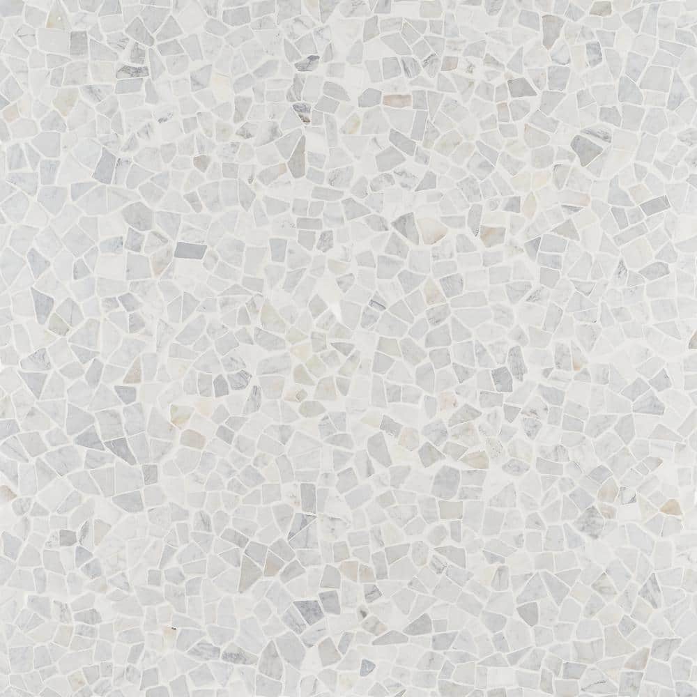Landscape White Slate Pebble Mosaic Tile