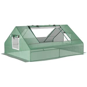 71 in. x 55 in. x 32 in. Mini Tunnel Greenhouse, Garden Planting Shed, Outdoor Flower Planter Warm House, Green