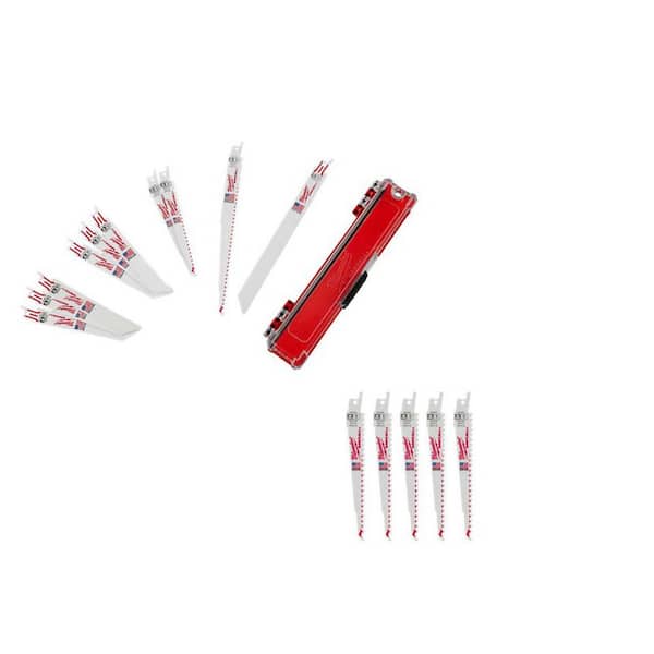 Milwaukee SAWZALL Wood and Metal Cutting Bi-Metal Recip Saw Blade Set (10-Piece) w/ 5 additional Wood Cutting Blades