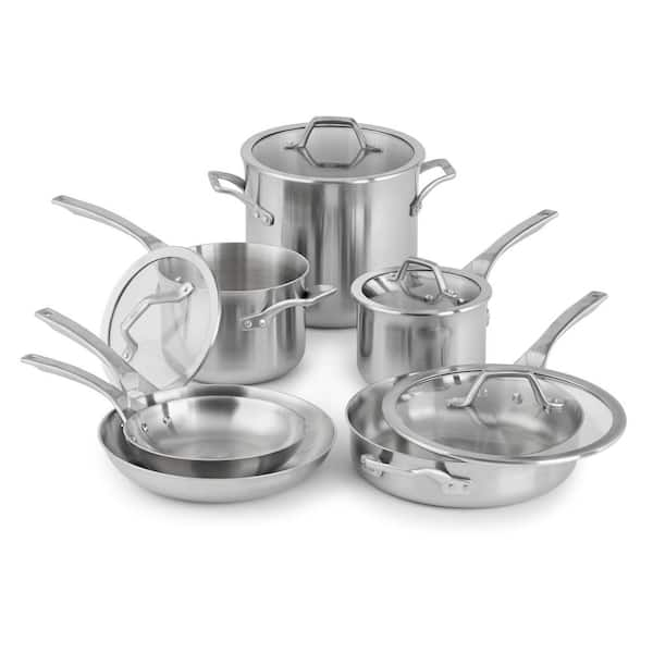 Calphalon Signature 10-Piece Stainless Steel Cookware Set in Brushed  Stainless Steel 1950766 - The Home Depot