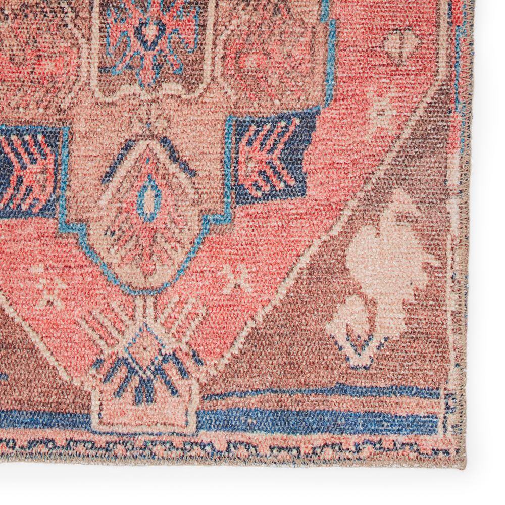 Reversible Blue and Pink Medallion Synthetic 5' x 7' Area Rug
