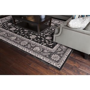 Kashan Collection Mahal Anthracite Rectangle Indoor 9 ft. 3 in. x 12 ft. 6 in. Area Rug