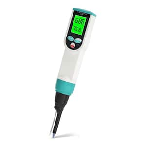 Digital Soft Soil Meter PH Meter for Food, Waterproof Food PH Tester with High Accuracy PH/Temperature Probe, White