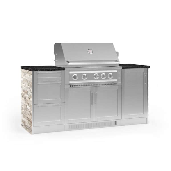 NewAge Products Signature Series 75.16 in. x 25.5 in. x 51 in. 6-Piece Outdoor Kitchen Cabinet Set with Liquid Propane 36 in. Gas Grill