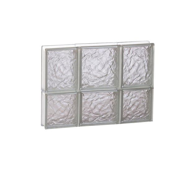 Clearly Secure 19.25 in. x 13.5 in. x 3.125 in. Frameless Ice Pattern Non-Vented Glass Block Window