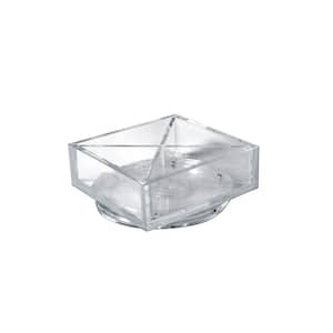 Clear Desktop Collection 6 in. Square 4-Compartment Revolving Crystal Styrene Desk Organizer (2-Pack )
