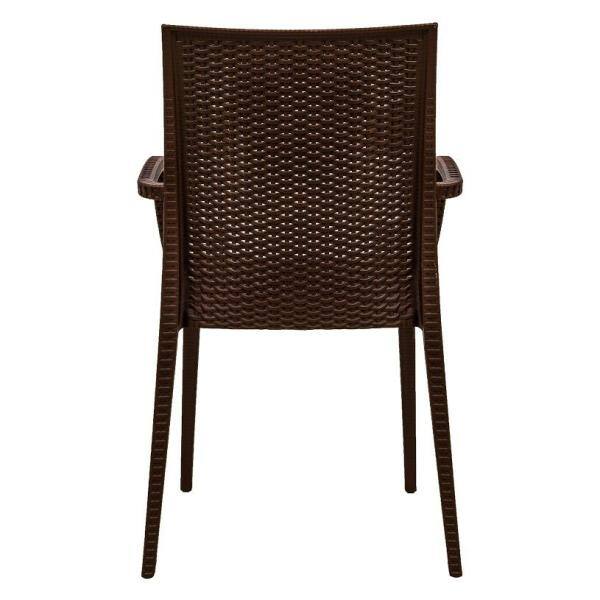 Leisuremod Brown Mace Modern Stackable Plastic Weave Design Indoor