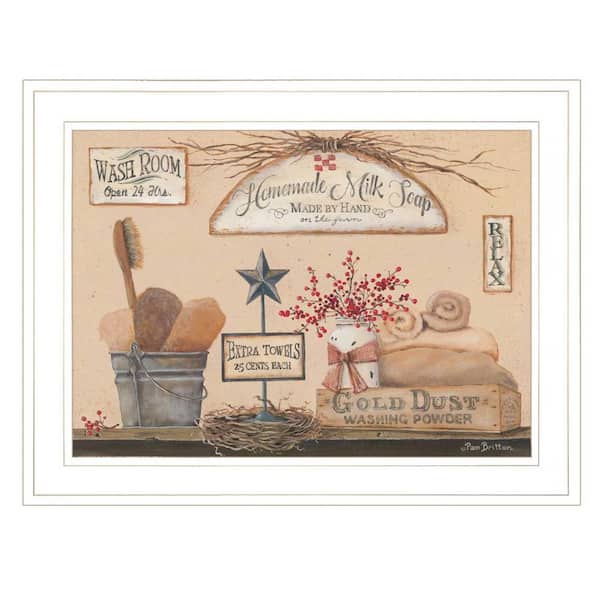 HomeRoots Charlie Wash Room 1-Piece Framed Wall Art 15 in. x 19 in.