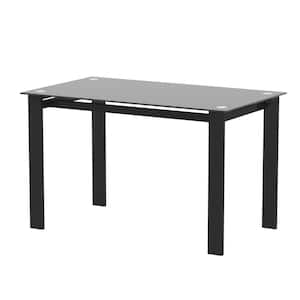 Metal Outdoor Modern Tempered Glass Dining Table
