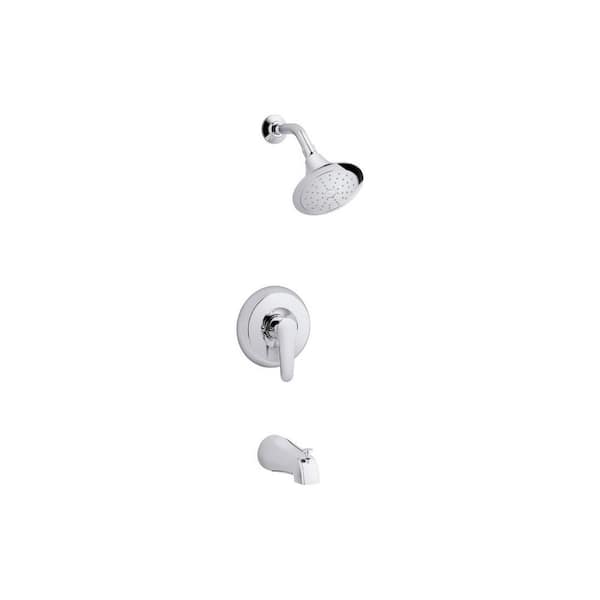 KOHLER July Single-Handle 1-Spray 2.0 GPM Tub and Shower Faucet in Polished Chrome (Valve Not Included)